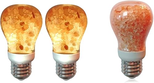 Himalayan Glow Bombillas de sal (paquete de 2) Bombilla de sal natural H1651B, luz nocturna