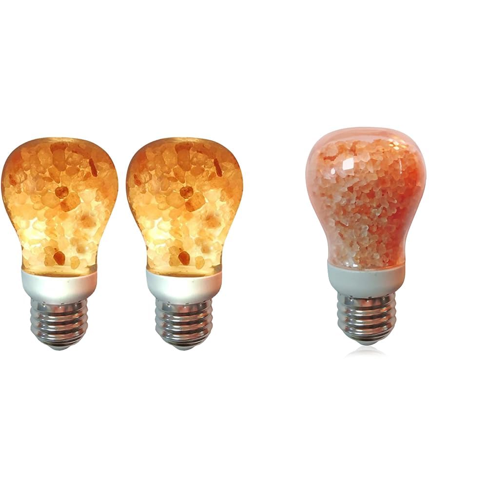 Himalayan Glow Salt Light Bulbs (Pack of 2) H1651B Natural Salt Bulb, Night Light