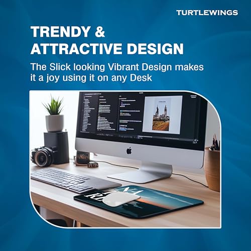 Image of TURTLEWINGS | Mousepad |Nature Mousepad - 22x18 cm, 3mm Thick | Abstract Design Non-Slip Rubber Base | Office, Study & Gaming Use | Premium Smooth Surface 2 (Design 01)