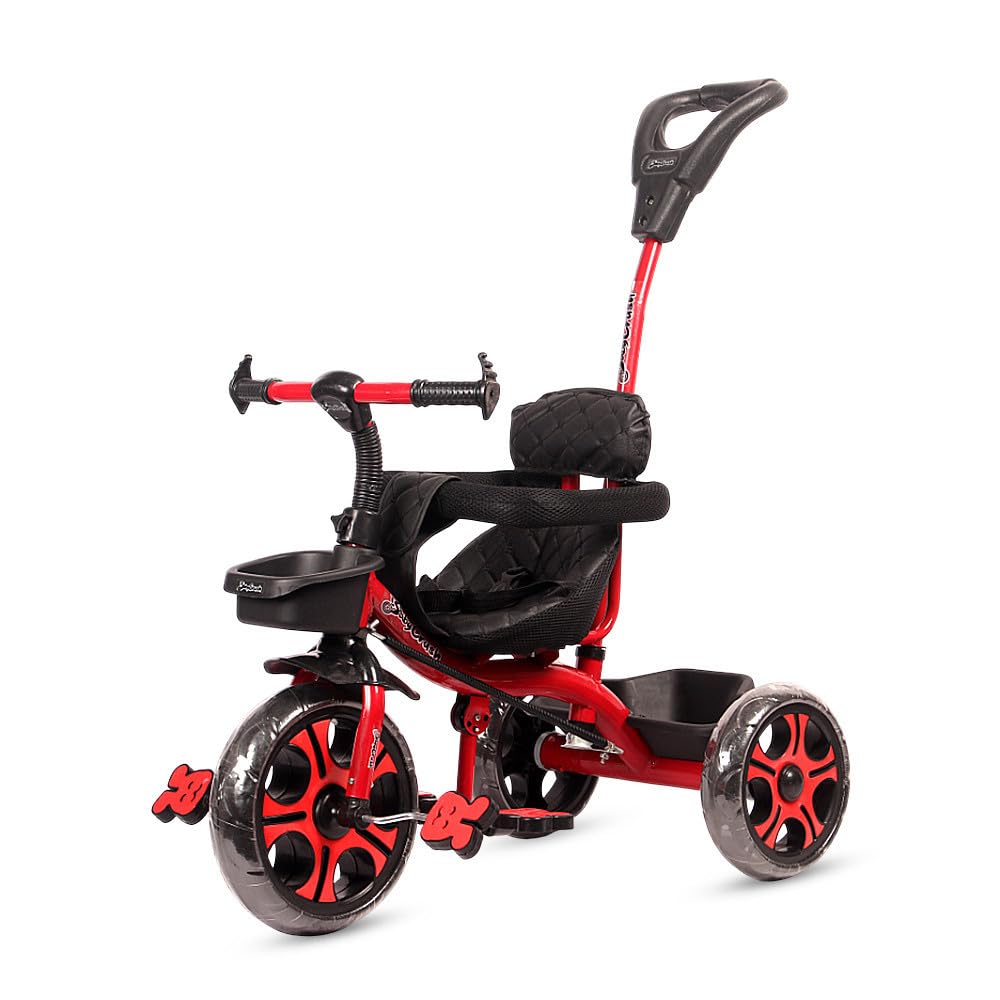Babycrush R1 Tricycle for Kids 2-5 Years Leather Cusion Black Maxo-Red-image-49
