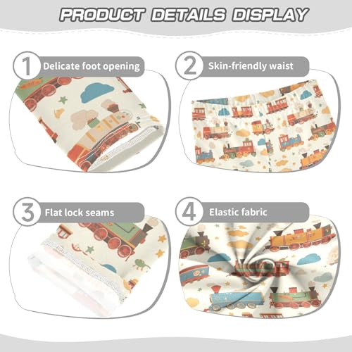KLL Funny Steam Train Toddler Girl Cotton Leggings Stretch High Waisted Lounge Pants Gym3