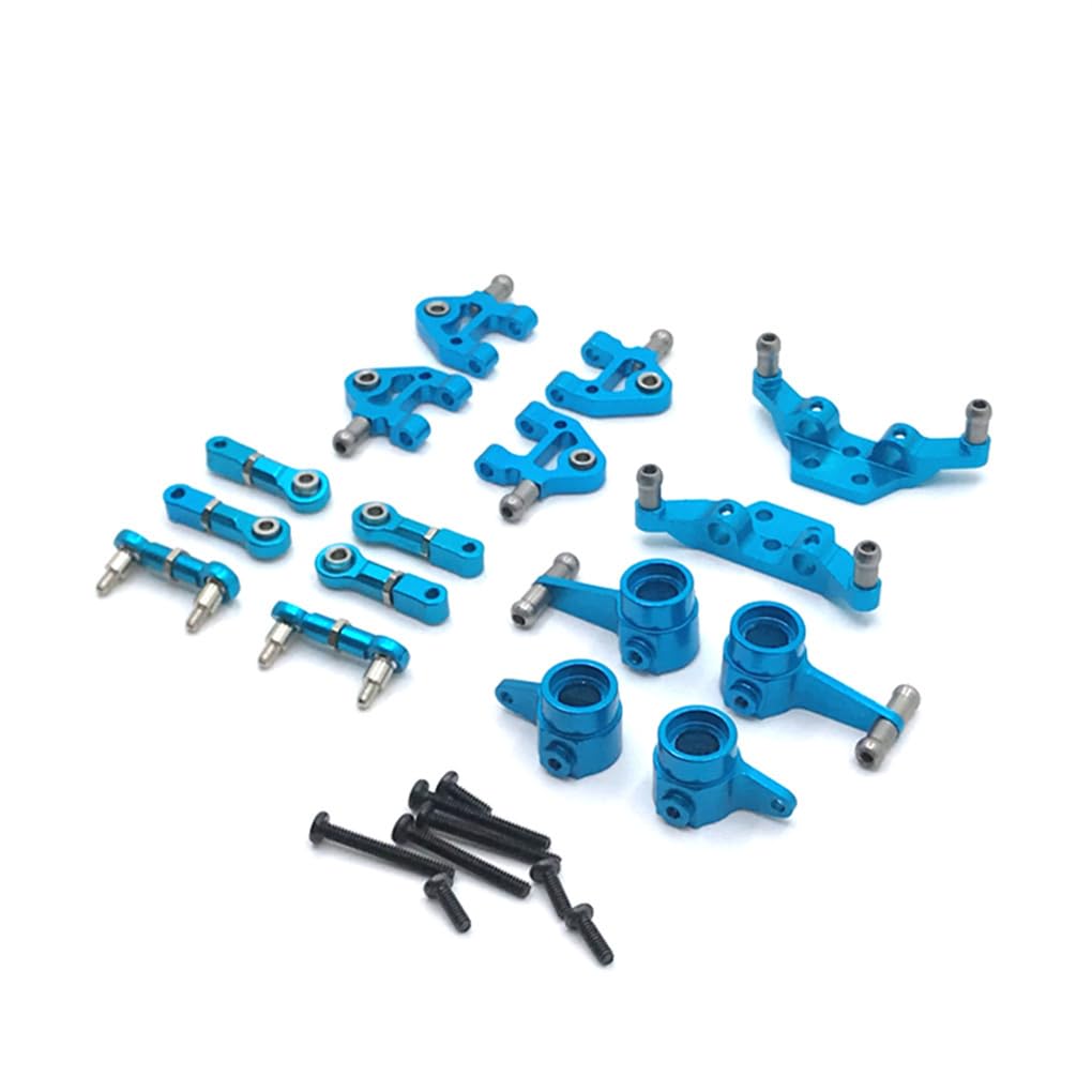1/28 RC Auto In Metallo Aggiornamento Asta di Sterzo Set Parti Modificate Auto-styling di Ricambio per WLtoys K969 K979 K989 K999 P929, Blu