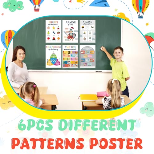 Pósteres bíblicos Honoson de 8.3 x 11.8 pulgadas para educación en escuela dominical 6