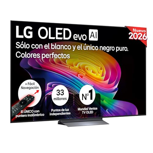 LG OLED77C64LA - TV 77', 4K OLED EVO AI C6, Smart TV, WebOS 26, Procesador α11 AI Gen3, VRR 165Hz, Anti-Reflejos Pro, Dolby Vision y Atmos, Alexa/Google Assistant, Gris Oscuro