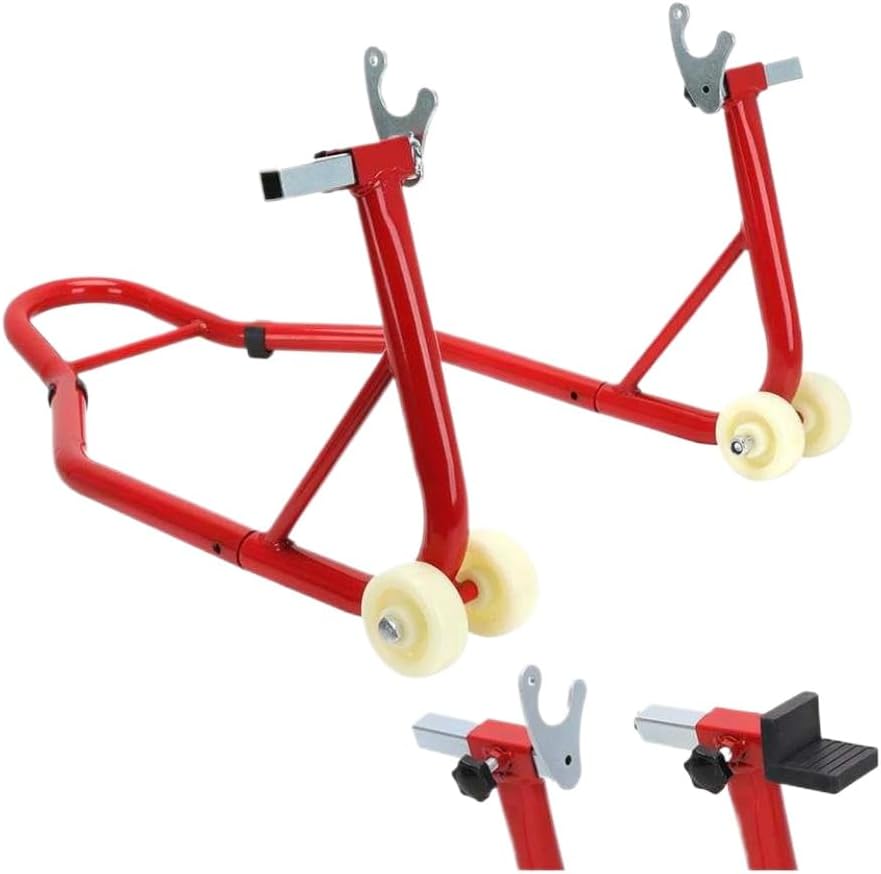 Universal Swingarm Spool and Paddock Stand Combo for Bikes and Motorcycles - Iron and Nylon Construction
