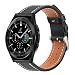 Leather Band for Galaxy Watch Active/Active 2 / Galaxy Watch 42mm / Gear Sport/Gear S2 Classic, Fintie 20mm Genuine Leather Replacement Strap Wrist Bands with Adjustable Classic Buckle, Black