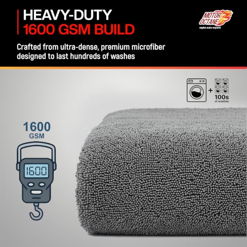 Image of Microfiber Car Cleaning Cloth 1600 GSM | Thick Dual-Sided Towel for Car & Bike | 40x60 cm | Multipurpose Ultra-Soft Edgeless, Lint-Free, Scratch-Free, Fast-Drying, Reusable | Pack of 1