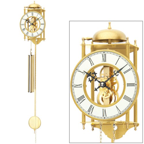 Preisvergleich Produktbild AMS 303 Wanduhr mit Pendel, Gehäuse Messing poliert