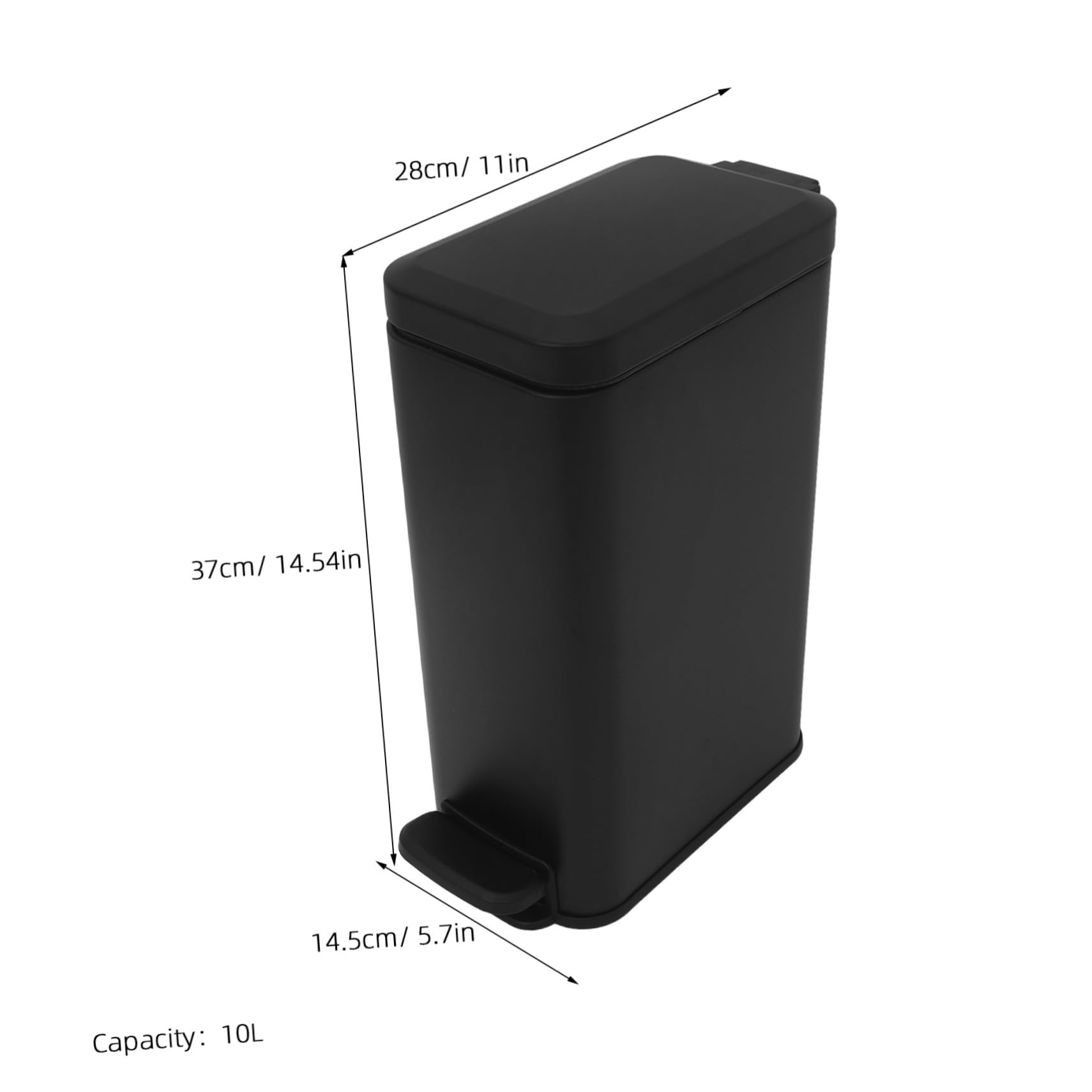 Operitacx Cubo de Basura con Pedal y Tapa Integrada de Acero Inoxidable Diseño y Capacidad de Cubo de Basura para Oficina y Hogar Basurero Compacto con Cierre Olores