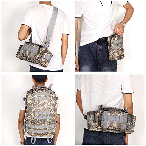 WintMing Military Tactical Backpack 45+10L Army 3 Day Assault Pack Molle Camping Hiking Rucksack Traveling Daypack (B08-ACU-Camo) - Thumbnail 4