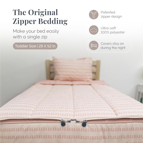 Image of Beddy's Ballerina Theme Durable Zipper Bedding for Kids - Bed in a Bag - Pink Ballet Shoe Sheets & Comforter - Includes Pillowcase & Sham - Easy to Make & Wash - Toddler