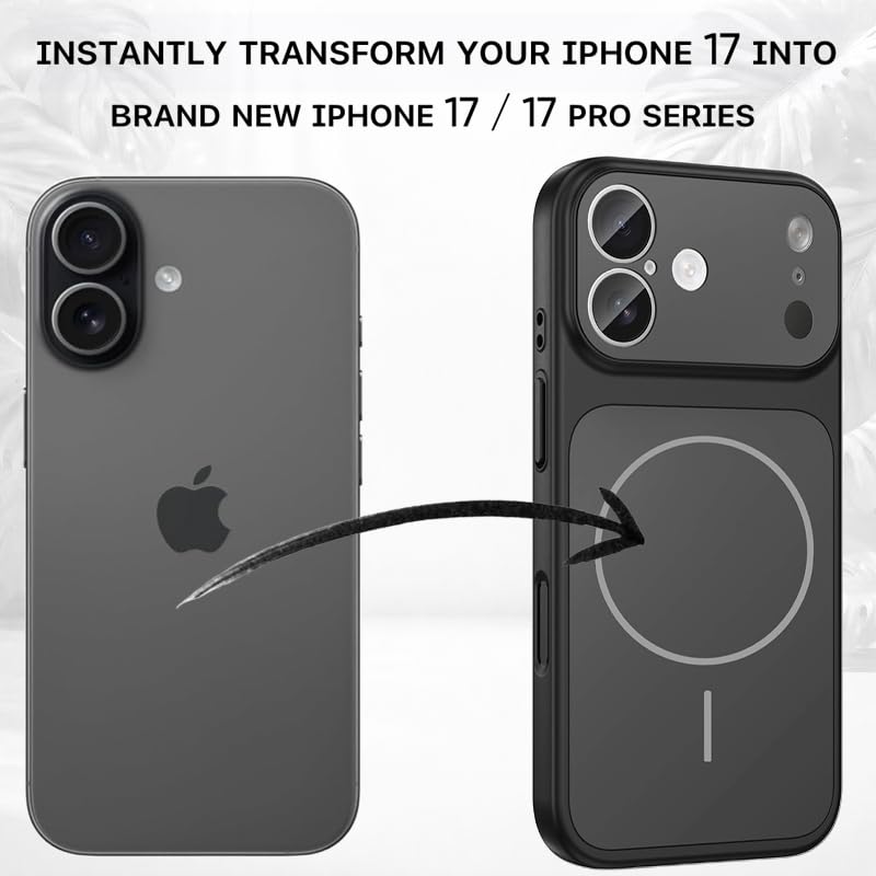 Image of SHINESTAR Converter Case for iPhone 17 | Premium Protective Mag-Safe Cover | iPhone 17 Pro / 17 Pro Max Series Style Design | in-Built Camera Guard | Wireless Charging Compatible - Black