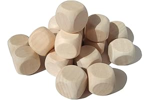 DIY Crafts Essentials - 100 Unfinished Blank Wood Dice, Exquisite Embellishments for Your Creative Projects