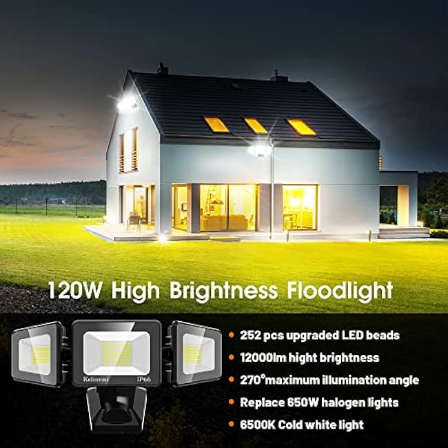LED Flood Lights Floodlights 120W 6500K Coldwhite Exterior Lighting Fixtures