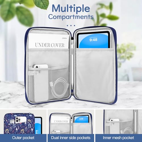 Image of Dadanism 9-11 inch Tablet Sleeve Bag Carrying Case for iPad (A16) 11th Gen 11 inch, iPad 10th Gen 10.9 inch Air 5 /4, iPad Air M4 /Pro 11 inch, iPad 9 /8 /7th, Galaxy Tab A11+ Plus 11 inch, Remarkable 2 10.3 inch, Night Blue