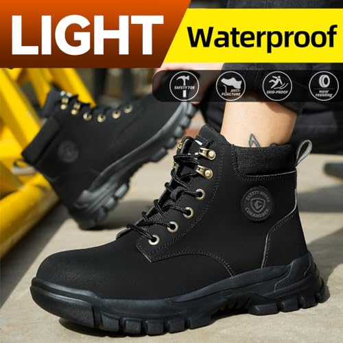 Image of Womens Steel Toe Boots Lightweight Comfortable Fashion Safety Boots Composite Toe Industrial Construction Work Shoes Men