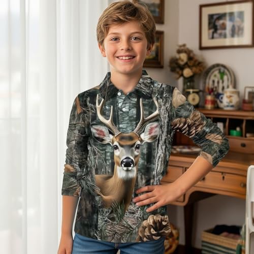 HUIACONG Boys Golf Shirts with Button for Kids Children Shirts Girls Tops3