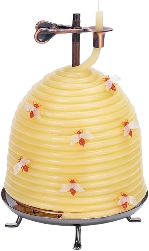 Candle by the Hour 120-Hour Beehive Candle, Eco-friendly Natural Beeswax with Cotton Wick