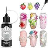 Furtherpretty 3D Nail Mold Gel, 15g Soft Molding Nail Gel for Sculpting Carving Silicone Mold Designs, Precision Needle Tip Bottle for DIY Nail Art Charms, Manicure Supplies for Beginners (Clear)