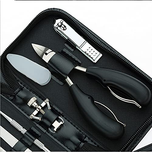 7-teiliges Maniküre Set Edelstahl Nagelknipser-Set Mit Schwarz PU Ledertasche Enthalten Nagelrillenzange Nagelpflücker… – Bild 3