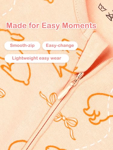 Image of Kidbea Organic Cotton Unisex Baby Romper Soft Breathable Full Sleeve Zipper Footed Bodysuit for Newborn & Infant Kids Sleepwear