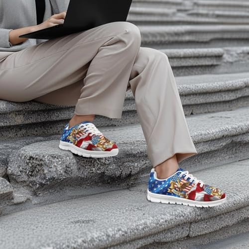 Image of GIFTPUZZ Mens Lace Up Athletic Trainers Running Sneakers Wedge Breathable Gym Lightweight Sports Tennis Shoes