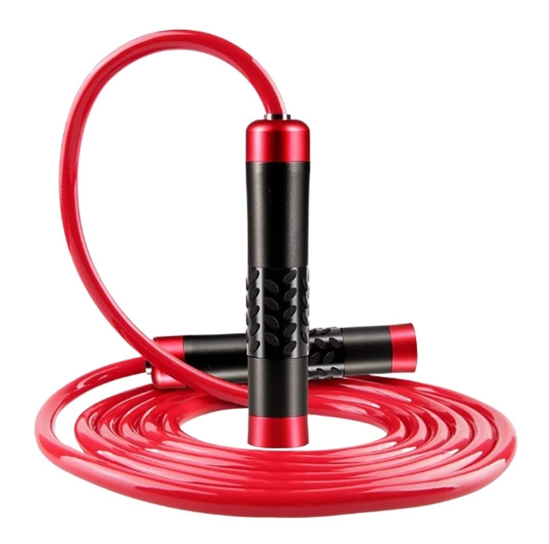 Seilspringen Sport Geschwindigkeit Springseil Kugellager Metallgriff Indoor Sport Springen Fitnessgeräte Calisthenics Equipment(Rood)