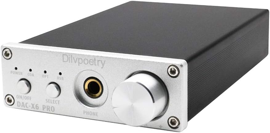 Super Sale ๐ Dilvpoetry X6 Pro Mini DAC Digital Analog Converter Headphone Amplifier 24Bit/192kHz USB/Coaxial/Optical Stereo Audio Amp(Silver) New Arrivals Dilvpoetry X6 Pro Mini DAC Digital Analog Converter Headphone Amplifier 24Bit/192kHz USB/Coaxial/Optical Stereo Audio Amp(Silver)