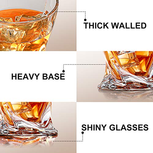 COPLIB Whiskey Glasses Set of 6, Old Fashioned Glasses with Luxury Box, Premium 11 OZ Crystal Glasses for Whiskey Lovers, Rocks Glasses for Bourbon, Scotch, Cocktail, Liquor, and Rum Drinks - Twist - Thumbnail 7