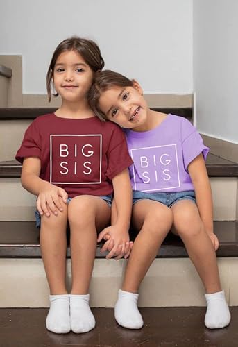 Uniqueone Big Sister Colorful Sibling Reveal Announcement T-Shirt For Baby And Toddler Girls Sibling Outfits #TOP2