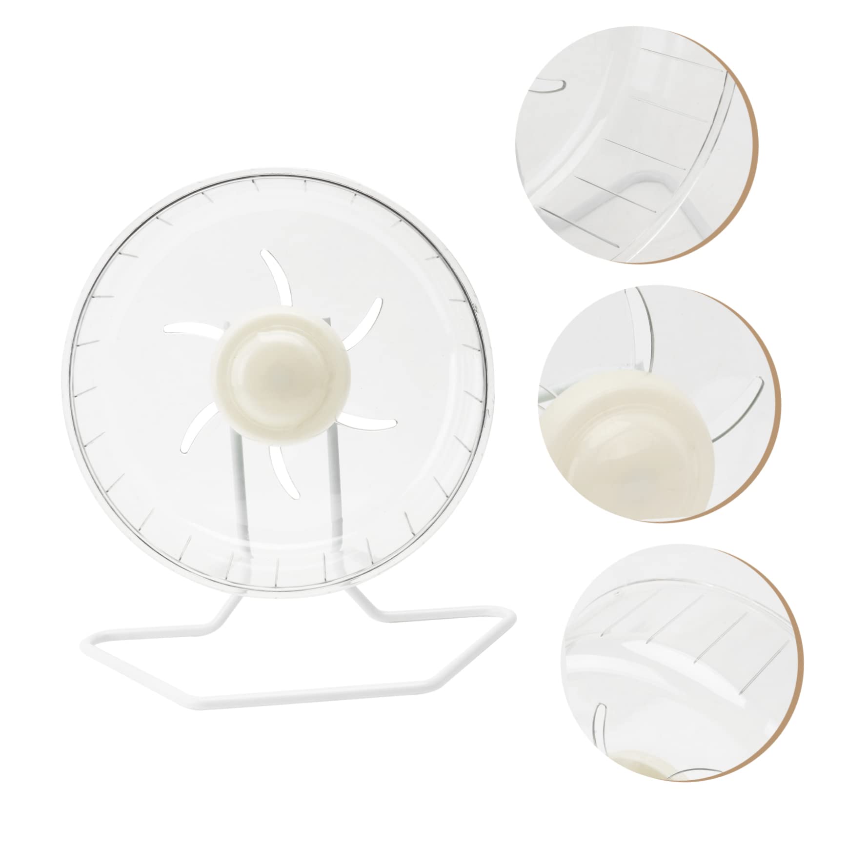 Ruota Silenziosa per Criceti Super Silenziosa Bianca | Plastica e Ferro, Forma a Ruota, per Piccoli Animali e Mouse, Accessorio da Esercizio Compatto