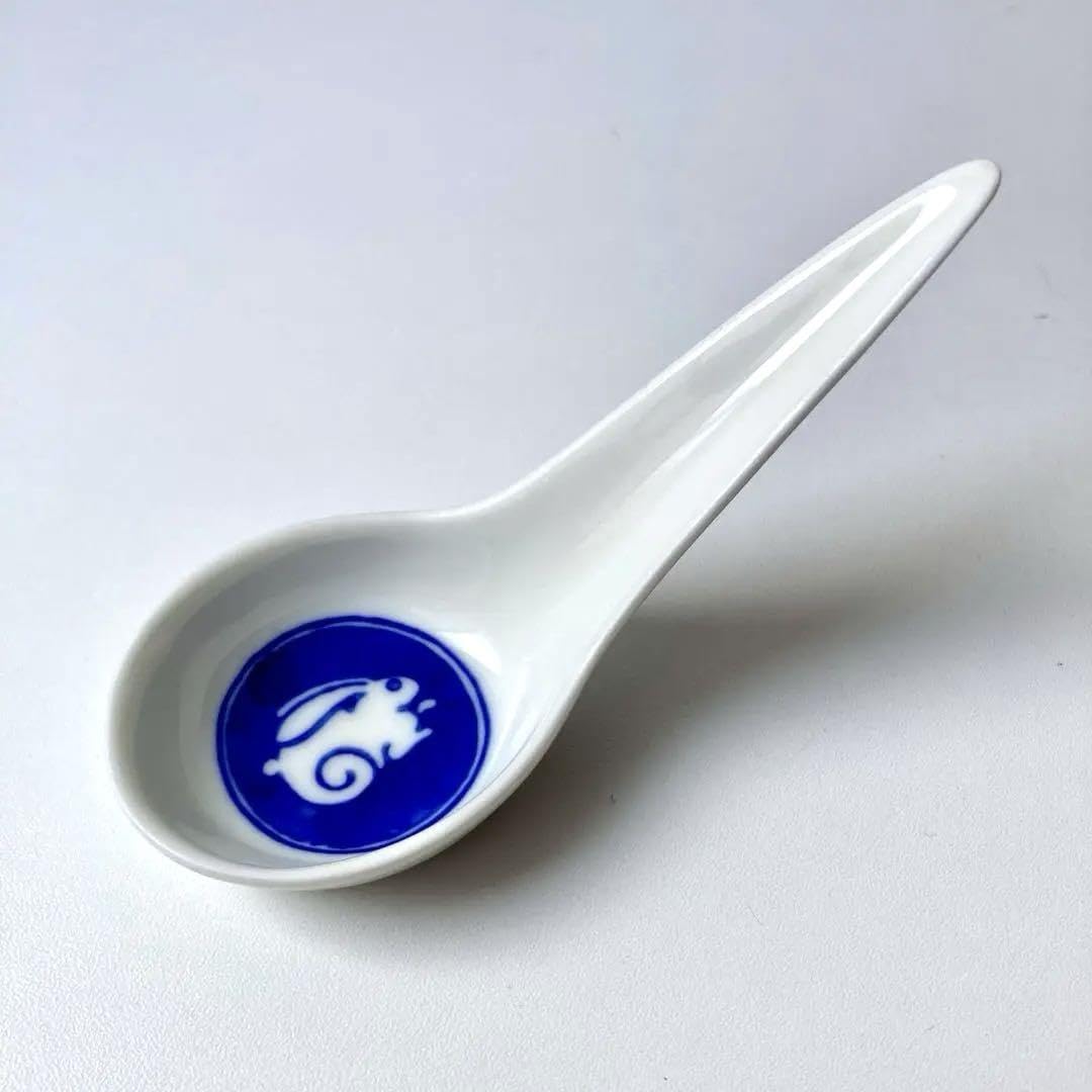 深川製磁 月見うさぎ レンゲ 有田焼 兎 染付5個セット