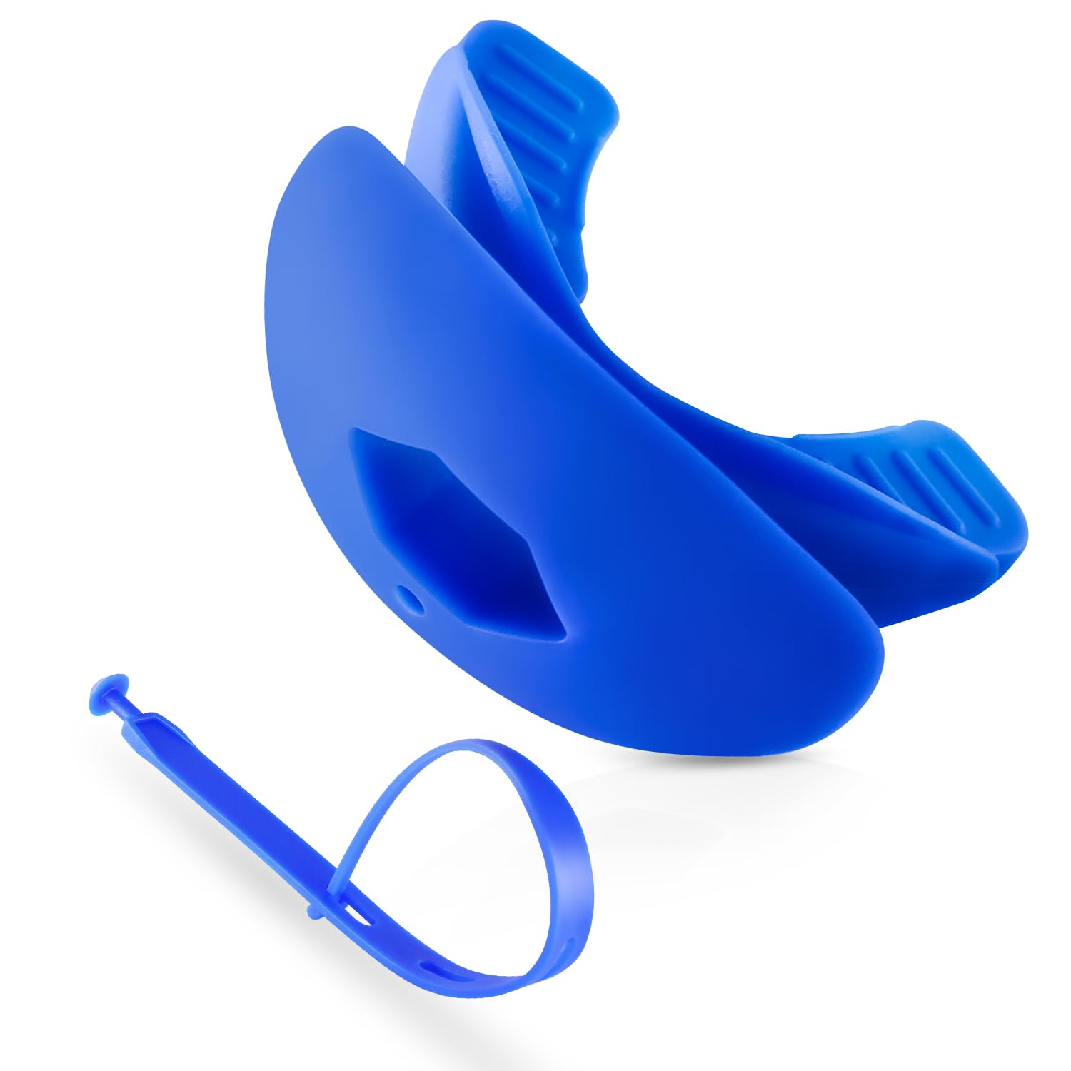 Gy Football Mouth Guard Football Mouthpiece, Mouthguard with Strap for Hockey/Lacrosse/Wrestling/Boxing/Basketball, Fits Adults/Youth/Kids 11+ (Bule)