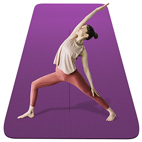 FrenzyBird 6’x4’ Large Yoga Mat ¼”  w/2 Bundling Ribbons