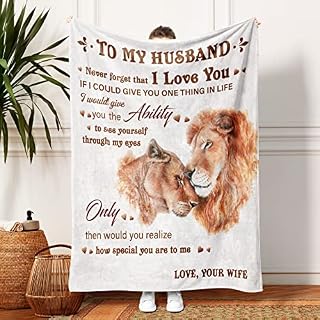 Juratar Husband Gifts from Wife, Flannel Blanket Wedding for Him, Husband Birthday Gifts, Romantic Gift for Husband ,(157x132 cm)