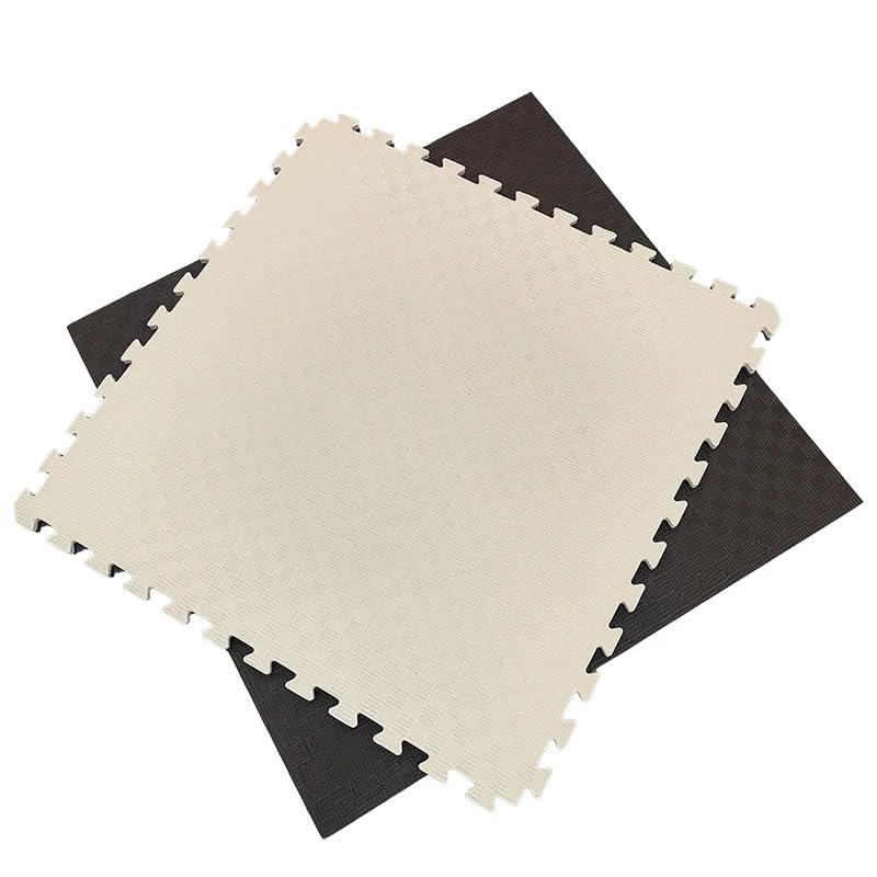 Pavimentos Arquiservi - Tatami de Goma EVA - 100x100x20 mm - Pack de 2 Piezas (2m²) - Diseño Reversible Marron y Beige - Seguridad Antideslizante - Absorción de Impactos en Artes Marciales