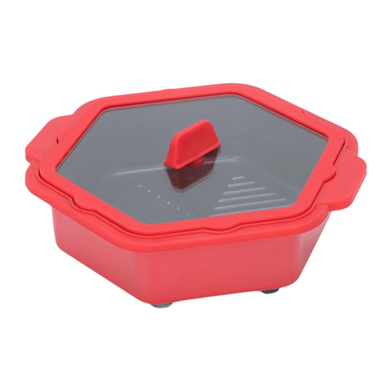 F Fityle Forno a microonde, tostapane, tostapane, tostapane, pentole da cucina, grill antiaderente per waffle, dessert, pizze, hotel, Rosso