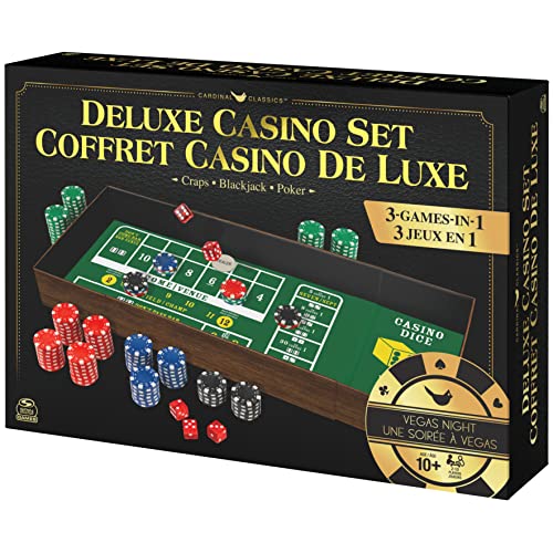Deluxe Casino Set, 3 Classic Games In 1: Craps, Blackjack, And Poker, Classic Games For Ages 10 And Up #TOP7