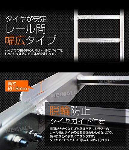WEIMALLアルミラダー三つ折り　別付属ベルト WEIMALL アルミラダーレール 3つ折り 2本セット ハシゴ型B 超