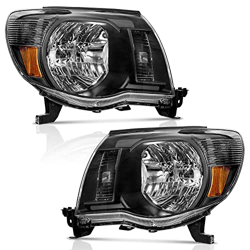 WEELMOTO Headlights Assembly Compatible with 2005-2011 Tacoma Headlights Assemblies for 05 06 07 08 09 10 11 Tacoma Replacement Automotive