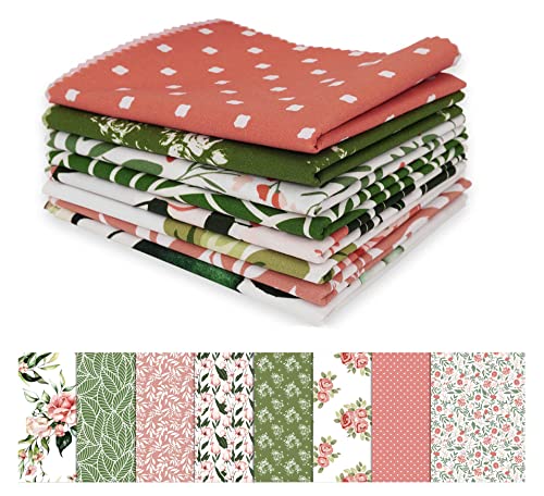 Tissu de patchwork de canard Soimoi pré-coupé anti-effilochage coton vert floral
