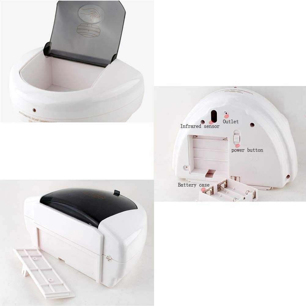 Dispenser di Sapone A Induzione, Lavamani A Induzione Senza Contatto, Disinfettante per Mani Automatico in Gel Intelligente per Montaggio A Parete/Tavolo, 600 Ml