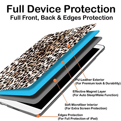 Image of DuraSafe Cases for iPad PRO 11 Inch 1 Generation [Pro 11 1st 2018 ] A1980 A1934 MTXN2HN /A MTXP2HN /A MTXR2HN /A MTXQ2HN /A MTXT2HN /A Ultra Slim Printed Smart PU Leather Flip Folio Book Cover - Leopard