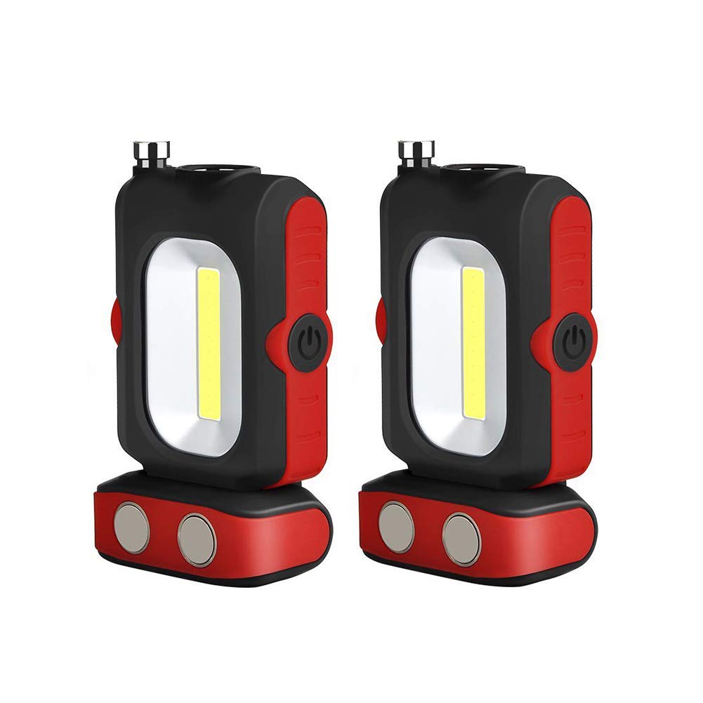 LED Work Light Multi-use Flashlight Battery-operated Daylight With Picker Magnetic Base for Car Repairing Wild camping Blackout and Emergency x2