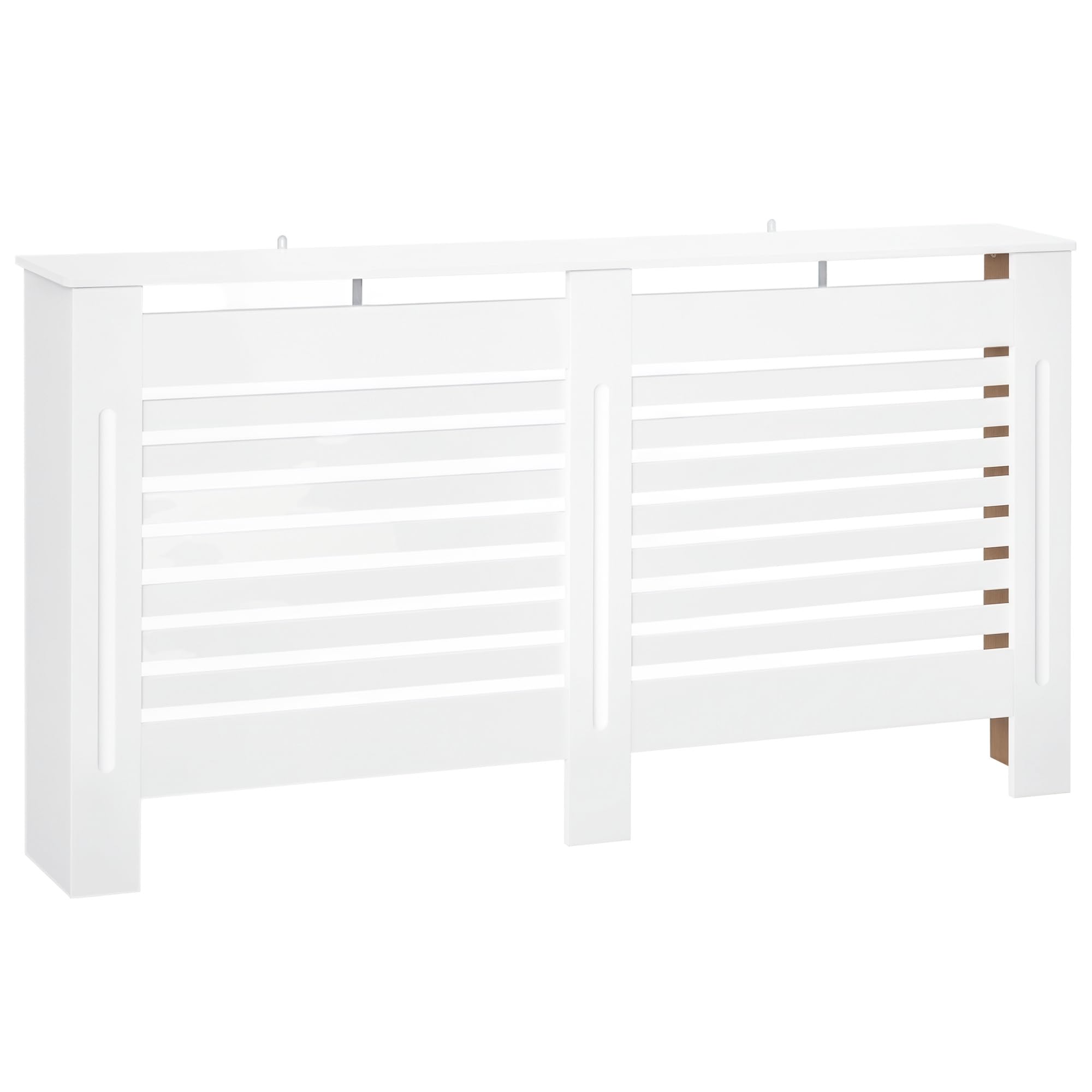 HOMCOM Copritermosifoni a Doghe con Ripiano Portaoggetti 172x19x81cm Bianco | Copri Termosifone Moderno, Antiribaltamento, Copertura Radiatore MDF, Soggiorno, Corridoio, Ufficio