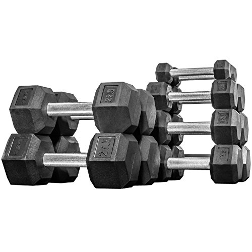 Rep 2.5–27.5 lb Rubber Hex Dumbbell Set