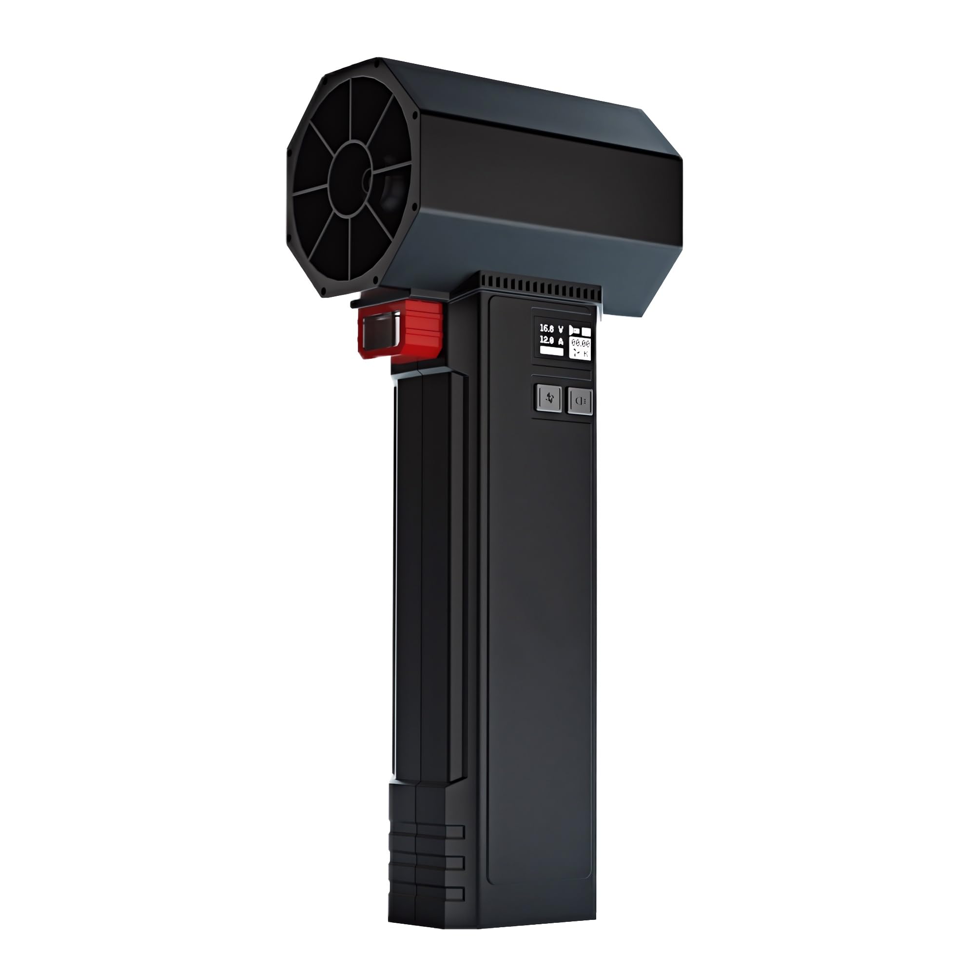 Oversize Car Dryer Air Blower Turbo Fan, Instantaneous Thrust 1.60KG/S, 4 Speeds, 4000mAh, 64MM Super Electric Cordless Leaf Blower for Patio Cleaning, Lawn Care and Car Drying (Black)