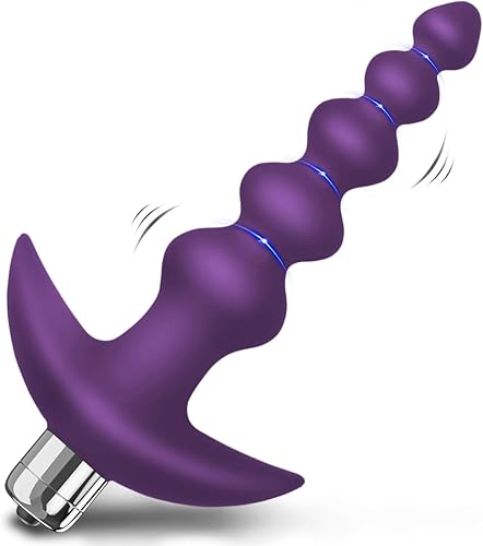 Miniatura 7 de Tapón de silicona flexible con cuentas anales vibrantes 16 modos de vibración diseño graduado juguete sexual anal vibrador impermeable para hombres