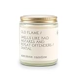 Anecdote 'Old Flame' Coconut Soy Wax Candle Jar | Premium Hand Poured & Long Burning | Sandalwood & Leather Scent | Phthalate-Free | for Home, Office, Gift - 7.8 Oz