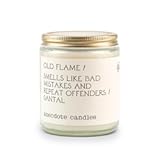 Anecdote &apos;Old Flame&apos; Coconut Soy Wax Candle Jar &vert; Premium Hand Poured & Long Burning &vert; Sandalwood & Leather Scent &vert; Phthalate-Free &vert; for Home&comma; Office&comma; Gift - 7&period;8 Oz
